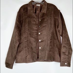 Decorated Originals brown lined jacket suede feel